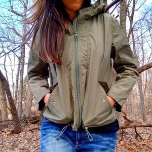 💐J. Crew Hooded Toggle Rain Jacket GREAT condition